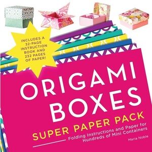 Origami Boxes Super Paper Pack: Folding Instructions and Paper, craft kit
